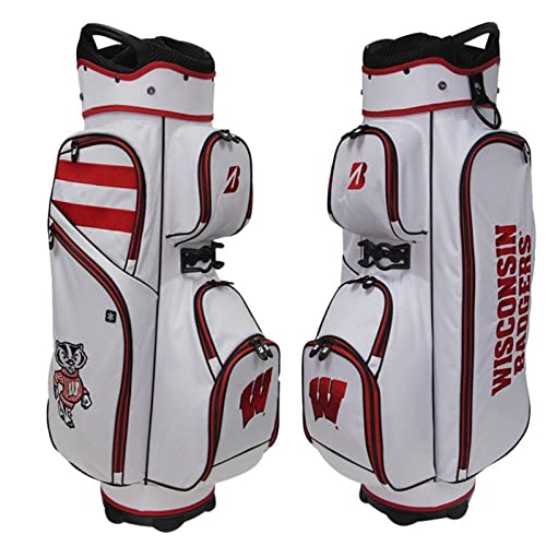 Bridgestone Ncaa Golf Cart Bag-Wisconsin, White/Red #TOP11