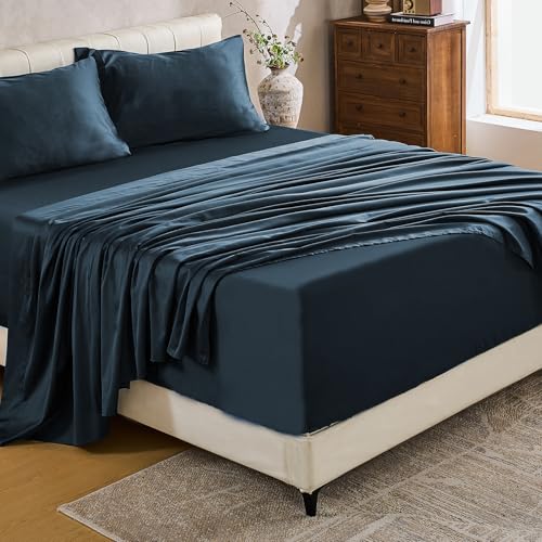 Image of MEISHANG 1000TC Egyptian Cotton Sheets Queen, 18-24 inch Extra Deep Pocket | 1000TC Egyptian Cotton Sheets, Sateen Weave, Ultra Soft & Breathable, OEKO-TEX Certified