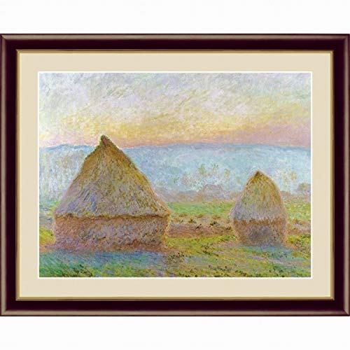 Amazon.co.jp: クロード・モネ『ジヴェルニーの積み藁、夕日』高精彩 