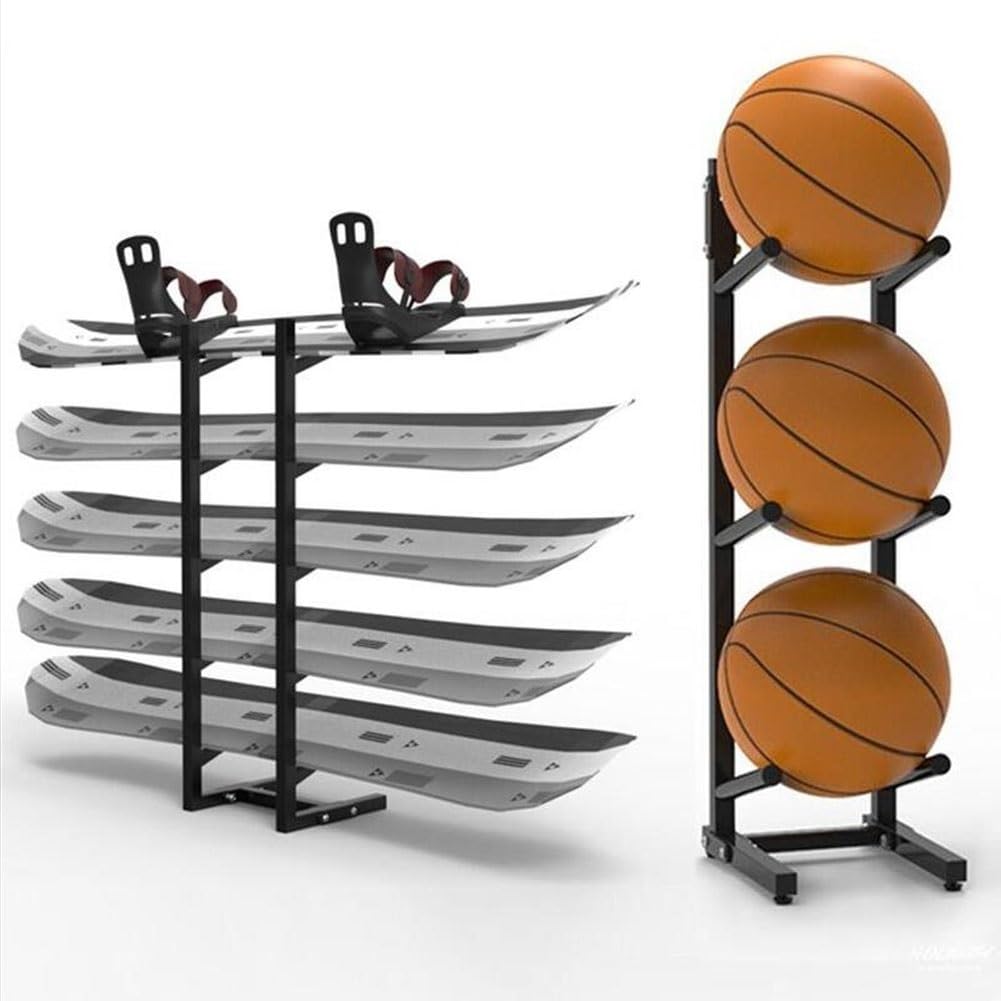 Generisch Snowboard-Präsentationsständer aus Metall, freistehender Organizer für Heim-Fitnessstudio und Garage, Aufbewahrungsständer für Musterboards, Sportmattenhalter, kompakt 35 x 25 x 84 cm (14 x