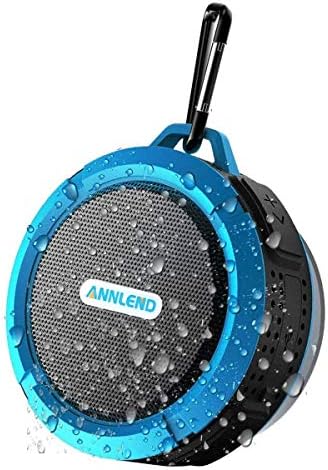 BONBON Shower Speaker Wireless Bluetooth Waterproof Speaker ，Suction Cup, Built-in Mic, Hands-Free Speakerphone Outdoors, Travel, Pool, Home Party-Blue