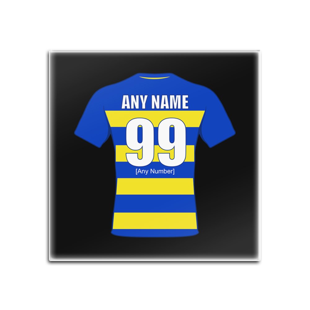 UNIGIFT Personalised Gift - Warrington Wolves Square Glass Coaster (Rugby League Design Theme, Colour Options) - Any Name/Message on Your Unique Mat Pad - The Wire