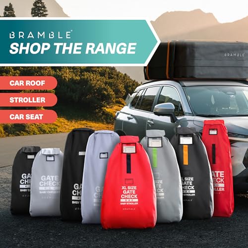 Bramble - Gate Check Transporttasche für Kinderwagen (L, Groß 116x53x34cm) Buggy Tasche Flugzeug - Wasserabweisend (Schwarz)