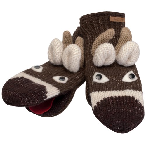 Animal World - Baby Deer Knit Mittens Brown