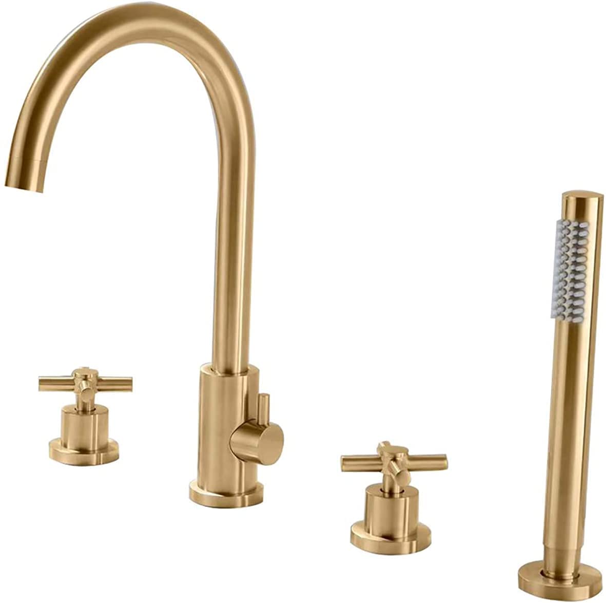 Robinet de baignoire à double poignée 4 trous en laiton pour un débit rapide