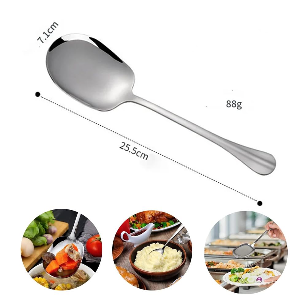 Cucchiai Da Portata In Acciaio Inox - Set Da 2, 25.5x7.1 Cm, Per Insalate, Zuppe E Servizio - Foto 13