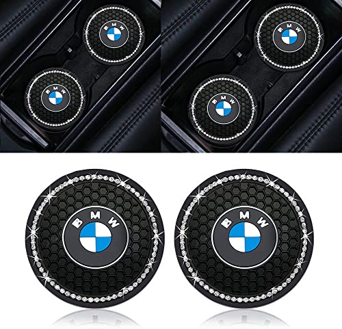 Image of Car Cup Holder Coaster for BMW Series Universal Non-Slip Cup Holder Insert Coaster Car Interior Accessories,Black 2PCS