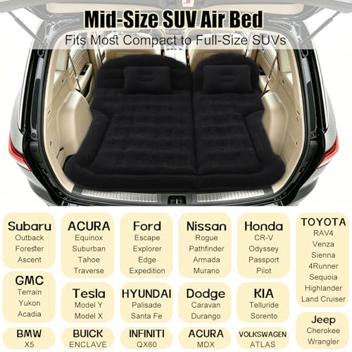Icelus Auto Matratze SUV Luftmatratze with Luftpumpe 175 * 130 * 15 cm Aufblasbare Camping Kombi Luftbett für Auto Rücksitz Dickere Kofferraum Matratze Bett für Camping Outdoor Traveling
