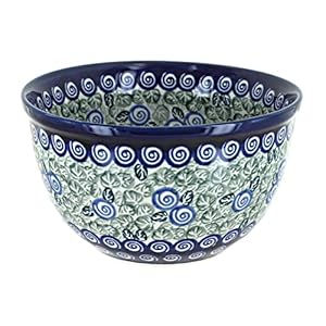 Blue Rose Polish Pottery Seaside Swirl Small Mixing Bowl