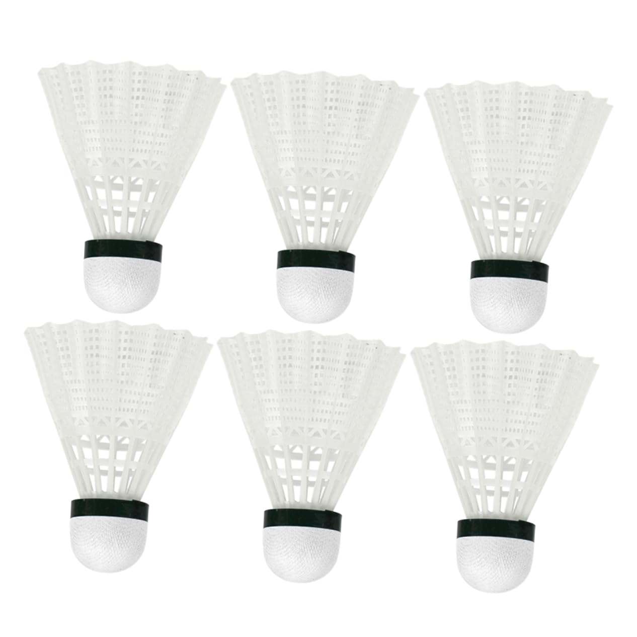HANABASS Practical Badminton Shuttlecocks Set 6pcs Nylon Plastic for School Outdoor Fitness Beginners Amateurs