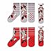 Le fantasie di casa Calzini antiscivolo Minnie da bambina Tg 23/26-27/30-31/34 set 2 pezzi in cotone. (27, Minnie rosso, grigio 27/30, numeric_27)
