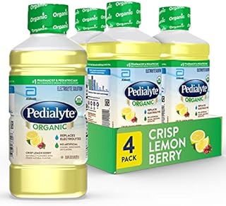 Pedialyte Organic Electrolyte Solution, Crisp Lemon Berry, 33.8 Fl. Oz (Pack of 4)