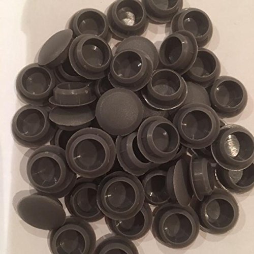 HARDWARE FOR YOU LTDPack of 50 Charcoal 10MM Push FIT Screw Hole Cover CAPS