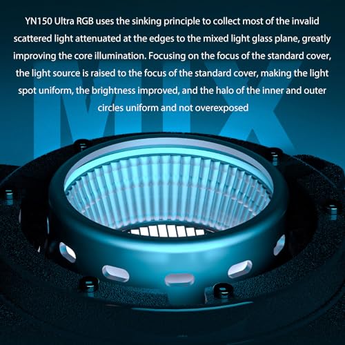 Image of Gugxiom YN150 Ultra Bi Mini Size LED Video Light, 150W 2700K-6500K Mini Bowens Mount COB LED Light, 11 Photography Continuous Lighting with APP Control (US Plug)
