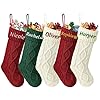 Dreamdecor Personalized Christmas Stockings with Monogramed Name, 18" Customized Embroidered Christmas Stockings,1 Pack Christmas Stockings for Fireplace Family Holiday Christmas Party