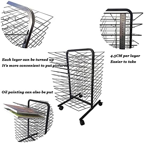 Store Display Rack Wall Mounted Storage Rack Convenience Store Automatic Rack Space Saving Assembled Display,Art Drying Rack A2 for Oil Painting, Children's Watercolor Storage Rack, Ideal fo