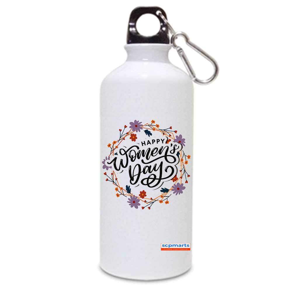 SCPmarts Create Your Desire Happy Women's Day Aluminium Sipper Water Bottle Gift for Woman,Lady,Sister, Mother, Friends, Wife. Printed Sipper Bottle - 600ML SCPALBWD16