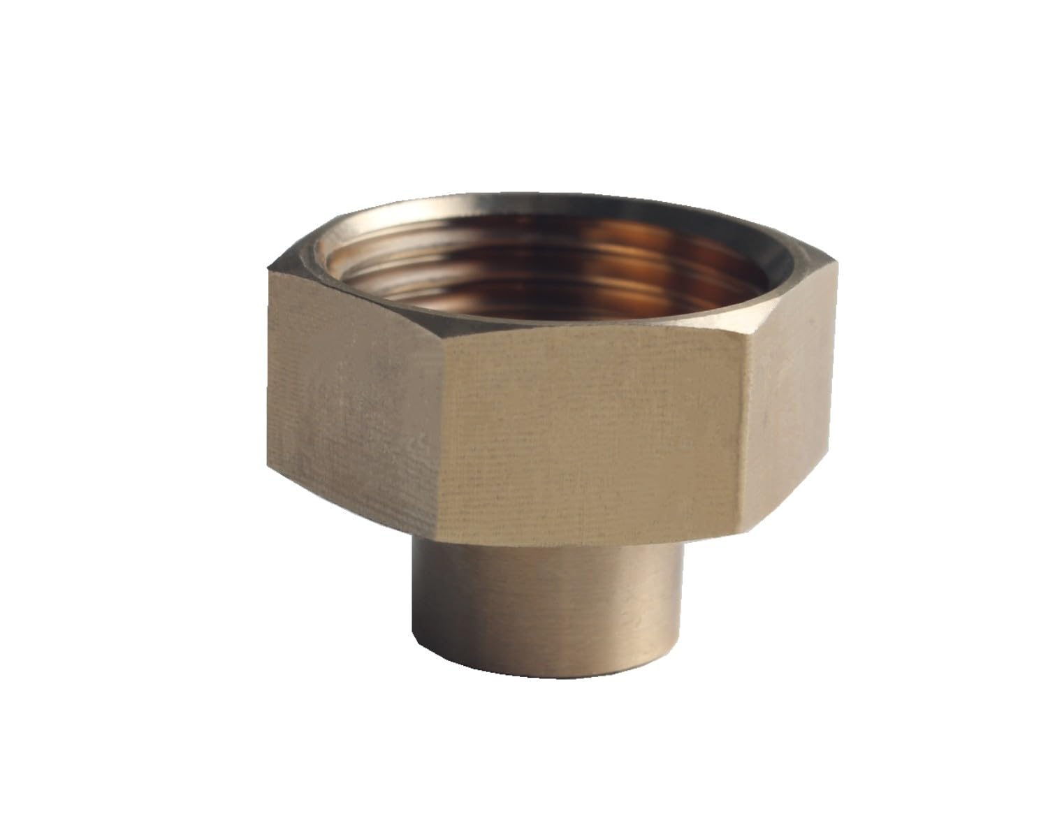 DEWHEL Adaptador hexagonal reductor de latón sin plomo, rosca de manguera de jardín de 3/4 pulgadas GHT x 1/4 pulgadas hembra NPT acoplador de ajuste recto para agua/combustible/aire/aceite/gas WOG 2