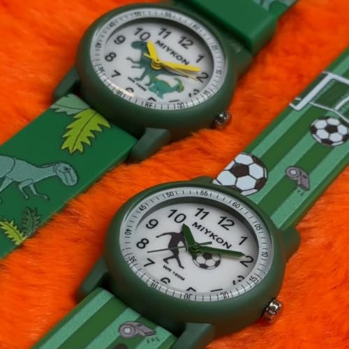 Image of Miykon Kids Watches for Boys and Girls - Educational Time-Telling Gift for Kids Aged 3-15, Toddlers, Preschoolers, and School-Aged Children - Easy to Read Analog Watch, Soft Resin Band, Japanese Quartz, 100M Water Resistant