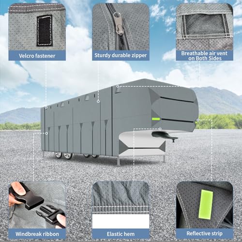 Murealy 5Th Wheel Rv Cover, Fits 26-29 Ft Fifth Wheel Toy Hauler Camper Cover thumb #2
