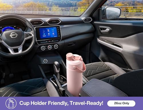 Image of 26 oz Insulated Water Bottle with 2-in-1 Straw and Spout Lid, Keep Cold 24H, Leak-Proof, Fits in Car Cup Holder, Stainless Steel Water Bottle for Gift, Trip, Holiday, Sports (Skull Realm)