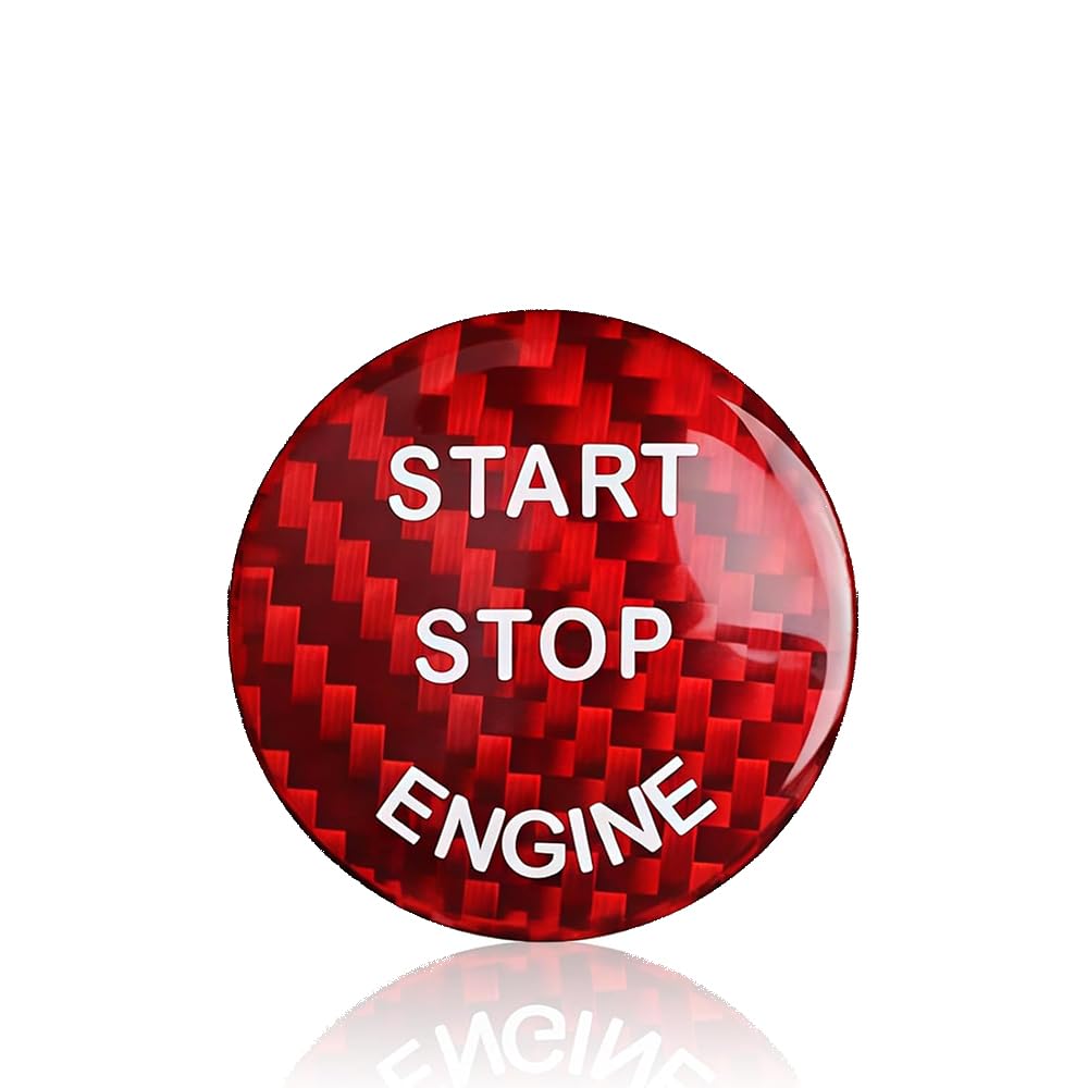 QIZUN Car Engine Start Stop Button Cover for Lexus NX 2014-2020, Push Button Ignition Switch Protector, Car Push Start Button Cover, 30.4MM,Red