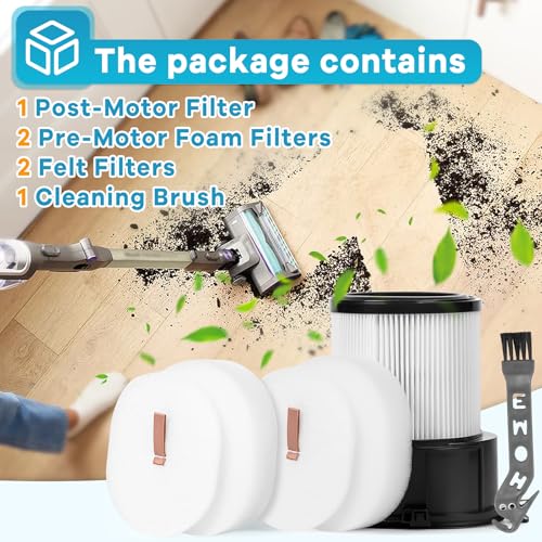 Image of IP3251 Vacuum Replacement Filters for Shark PowerDetect Cordless Upright Cleaner IP3251, IP3253, IP1251, 1 HEPA Filter and 2 Foam & Felt Filters