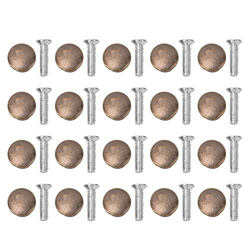 Small Jewelry Box Knobs, 20 Set Retro Style Cabinet Knob, Round Cabinet Knobs Mushroom Shape Pull Handle with Screws for Cupboard Drawer Jewelry Boxes Furniture Wardrobe Diameter Family