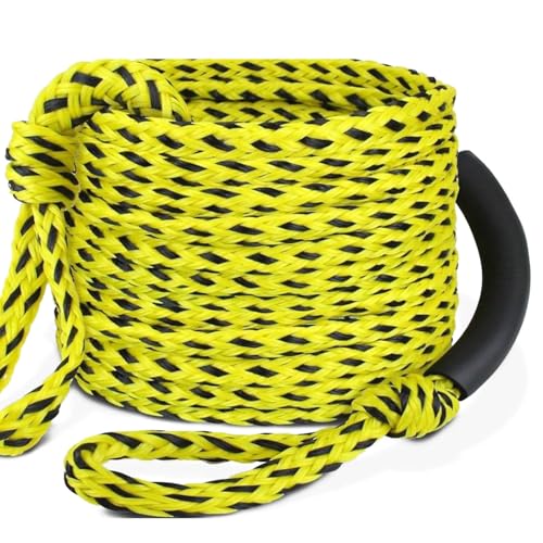 Buerfu Cuerda de Remolque para Tubos, Cuerdas de Botes para Acoplamiento - Ropio Flotante Seguro Profesional - Líneas de Muelle Marina de Servicio Pesado para el esquí de navegación Wakeboard