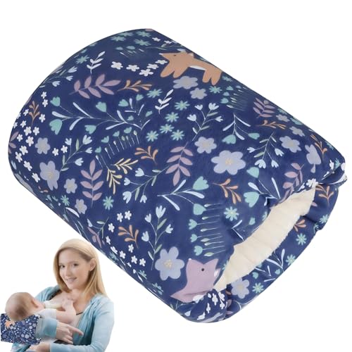 Povkufii Adult Arm Feeding Support Cushion Forearm Pad for Bottle Feeding and Breastfeeding Support Portable Washable Cotton Blue Fox