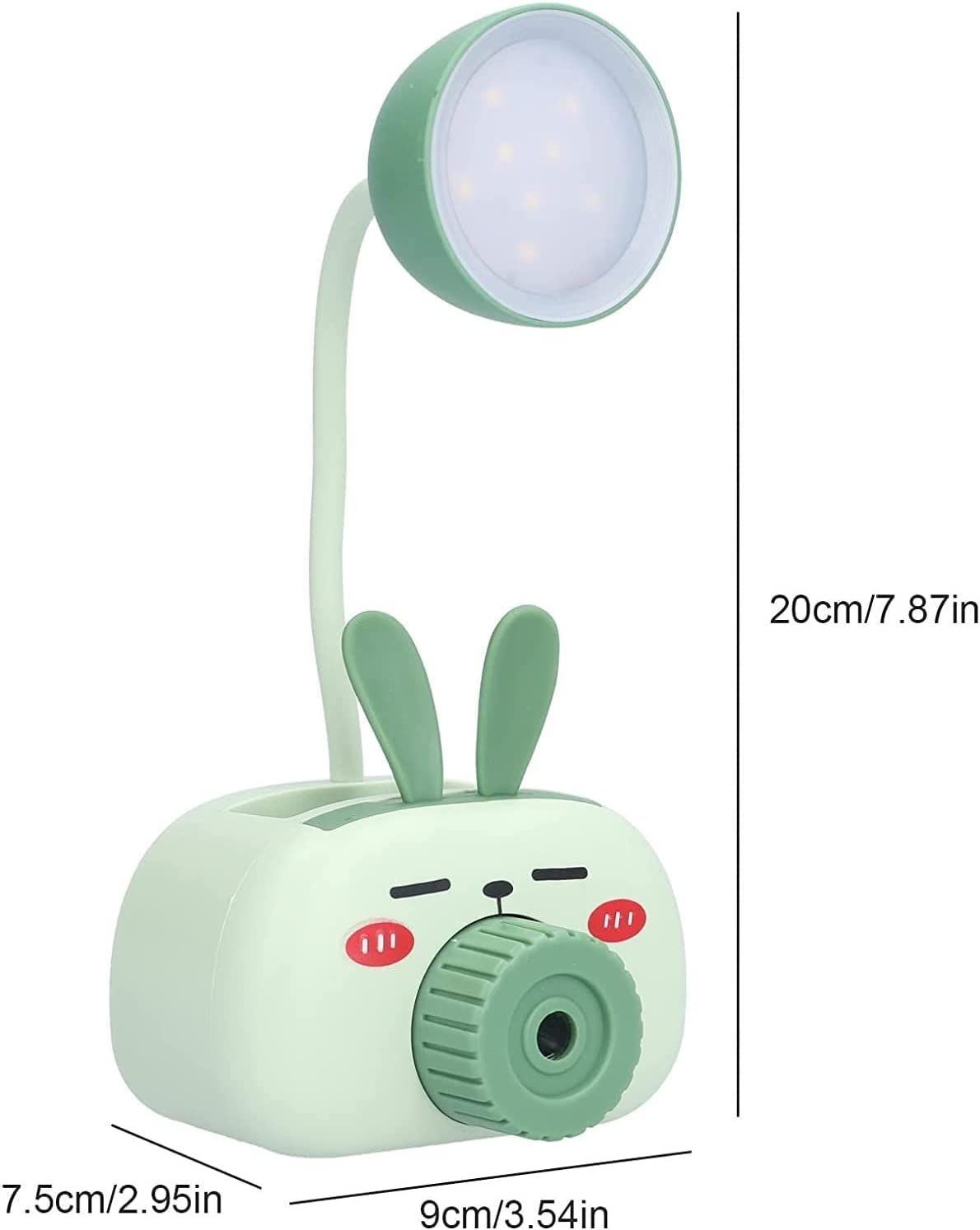 Klemmleuchte Schreibtischlampe LED-Schreibtischlampe, Schöne, Verstellbare Lampe, Tischlampe, USB-Ladetisch, Niedlich, Mit Anspitzer Für Hausaufgaben Leselampe Klemmlampe (Color : Grün)