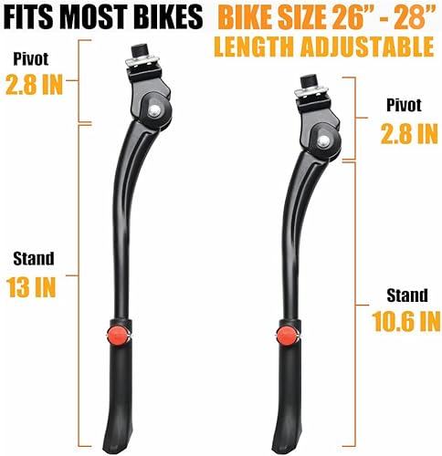 Miniatura 2 de Pata de Cabra Ajustable de Aleación de Aluminio para Bicicleta, Pata de Cabra Lateral para Bicicleta Compatible con 26" 28" 29" Bicicleta