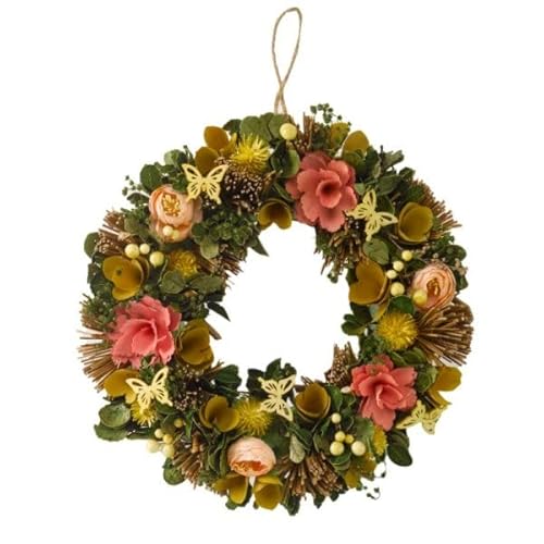 Smart Garden Faux Decor Artificial Floral Summer Whirl Wreath 36cm