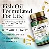 Omega 3 Fish Oil Supplements - 2400mg Fish Oil Per Serving - Triple Strength Omega-3 with EPA & DHA Fatty Acids - Natural Heart, Brain & Immune Support - Wild Caught, Bottled in USA - 60 Softgels