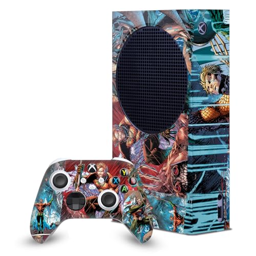 Skin Xbox Series S Aquaman autocollant pour console et manettes sur le thème DC Comics