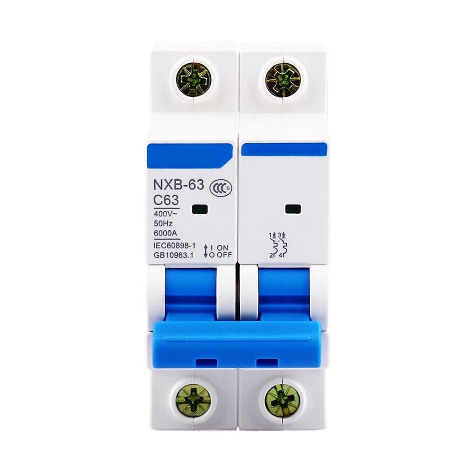 Disjoncteur NXB-63 2P AC Courbe C 400 V 10 A 16 A 20 A 25 A 32 A 40 A 63 A DZ47(20A)
