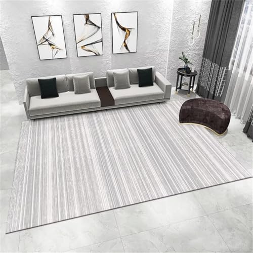 Tapis de salon facile à nettoyer gris 70x140 cm lavable et résistant - 2