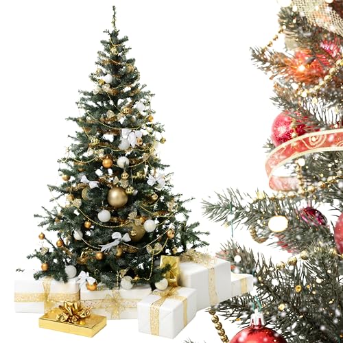 Albero di Natale 180 cm, con 650 Rami Folti in PVC e Ferro - Effetto Realistico, Montaggio Facile, Base in Metallo Stabile, Decorazione Natalizia per Casa, Ufficio e Vetrina, Ø 90 cm