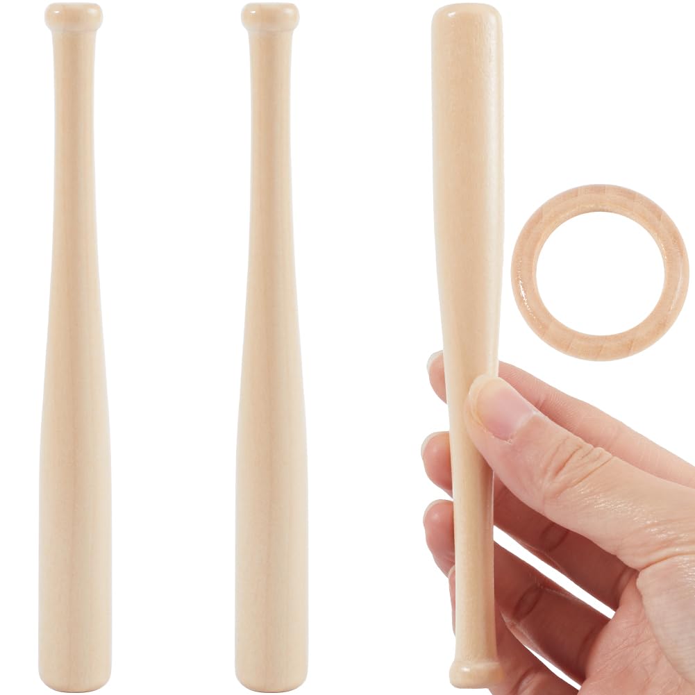 GORGECRAFT Holz Baseballschläger 18cm - Unlackiert Zum Bemalen & Basteln