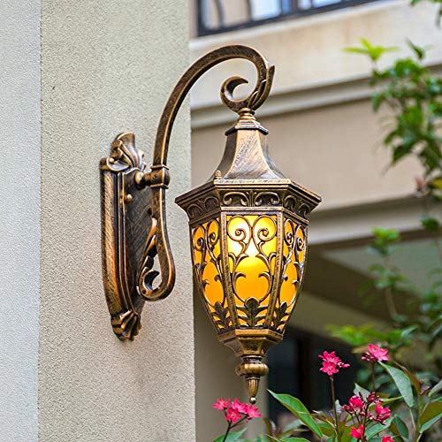 Lumière murale lampe en bronze E27 LED IP65 lanterne sécurité extérieure - 3