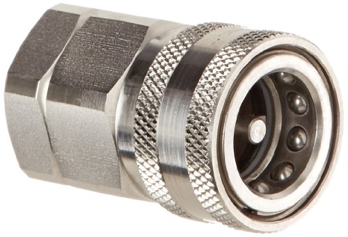 Snap-Tite SVHC12-12F Stainless Steel 316 H-Shape Quick-Disconnect Hose Coupling, Sleeve-Lock Socket, 3/4