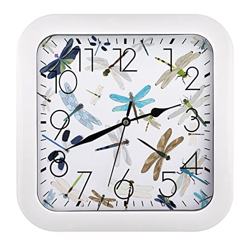 Pendule murale silencieuse libellule moderne avec mécanisme sans tic-tac - 2