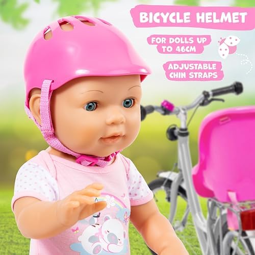 Bayer - Dolls Bicycle Seat and Helmet Pink - for Dolls up to 46 cm - Dolls Bike Seat, Carrier for Dolls - Age 3 Years + - 67300AB - 3