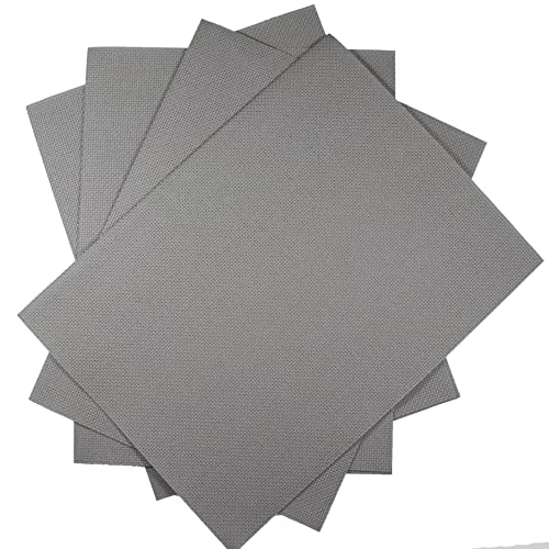 Image of KCS 4 pc of 12 inch x 18 inch 14CT Counted Cotton Aida Cloth Cross Stitch Fabric (Medium Grey)
