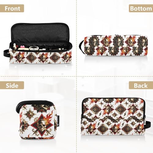 Organizador 2 en 1 para herramientas de cabello con almohadilla resistente al calor, impermeable, para plancha y rizador de viaje, accesorio de viaje para planchas y cuidado del cabello, símbolo oscuro miniatura 5