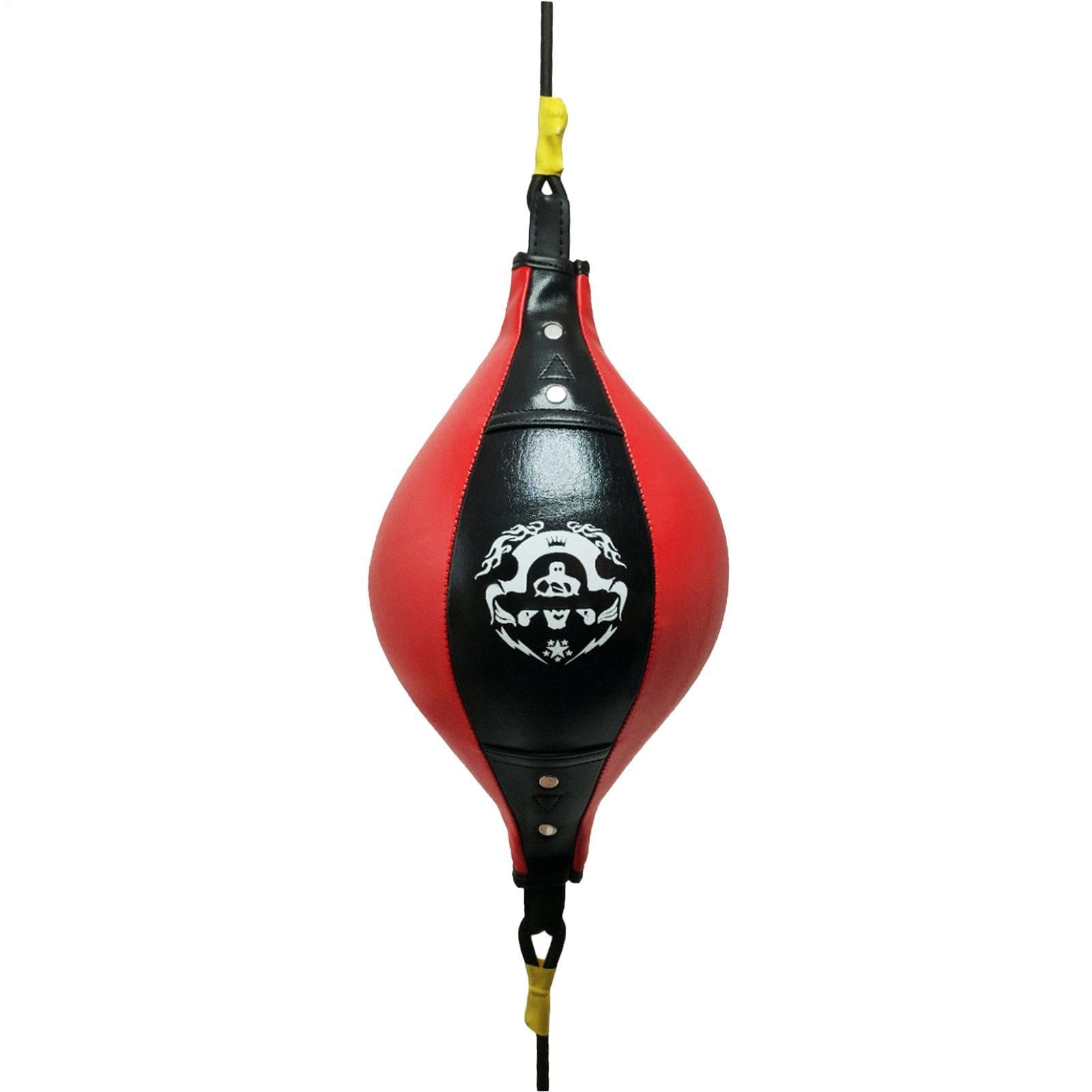 Speed Bag Boxing - Heavy Duty Punching Speed | Thai Reaction For Training | 15x7 Inch PU Leather Boxing Equipment, Diamond Pattern Stress Relief Punching Bag For Home Fitness