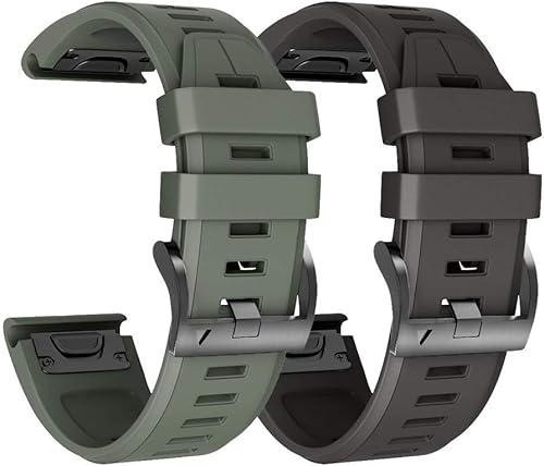 Vista 39 de ANCOOL Correa de reloj Garmin Fenix 5X/7X/6X Quickfit de 1.024 in compatible con Fenix 6X Pro/5X Plus/7X Pro/8 2.008 in (paquete de 7) Negro, gris