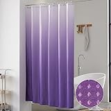 Purple Stall Shower Curtain, Waffle Weave Ombre Shower Curtain Liner for Bathroom,Washable Textured