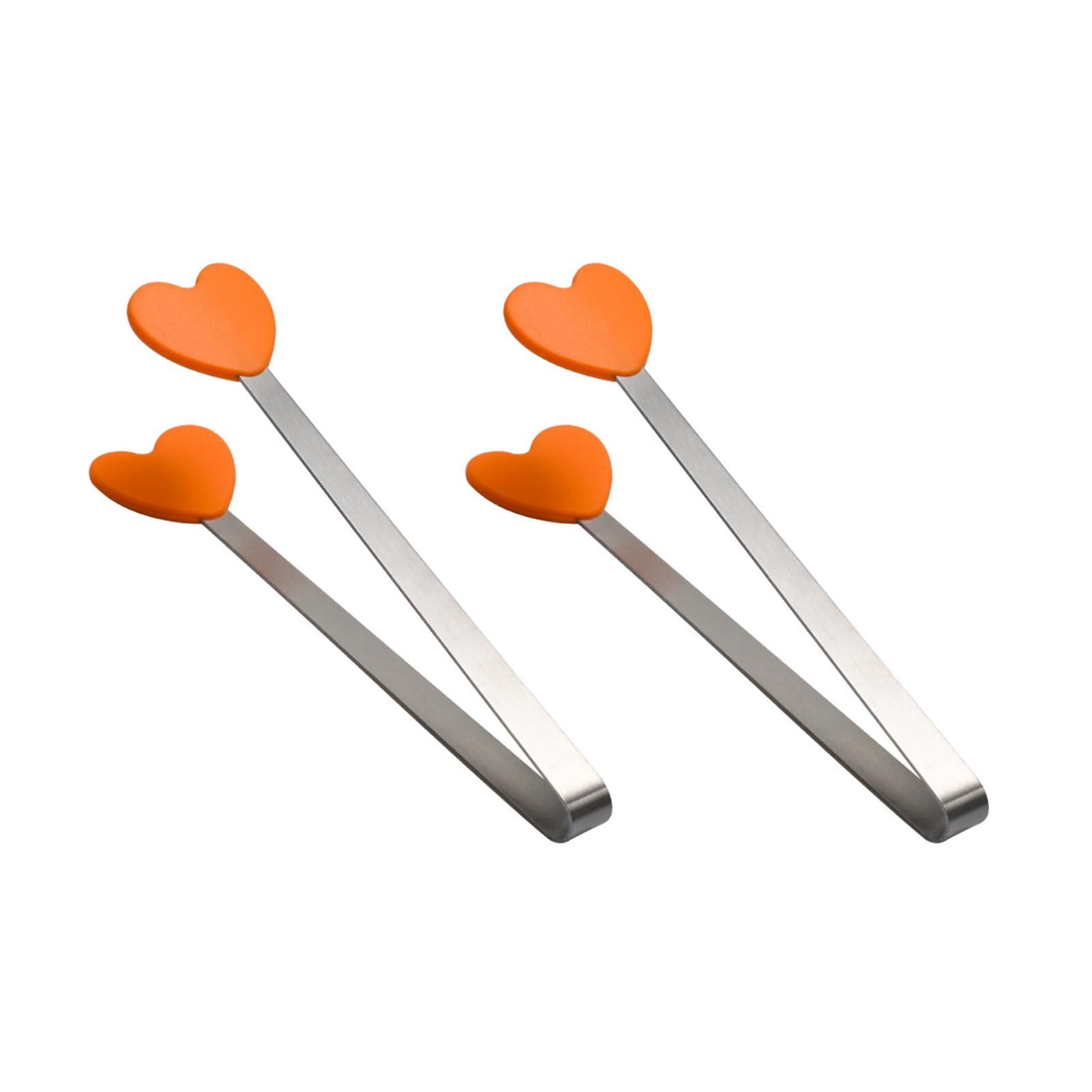 2Pcs Mini Silicone Ice Cube Clip, Heart Glove Hand Shape Food Serving Tongs, Food Grade Stainless Steel Kitchen Tongs
