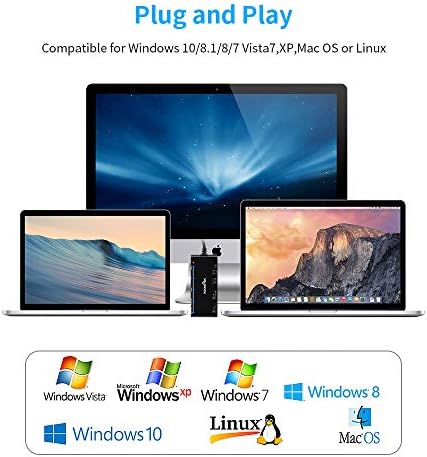 Card Reader USB 3.0, Rocketek 7 in 1 Memory Card Reader, USB 3.0 (5Gbps) High Speed CF/SD/TF/XD/MS/Micro SD Card Solt All in one Card Reader for Windows XP/Vista/Mac OS/Linux,etc